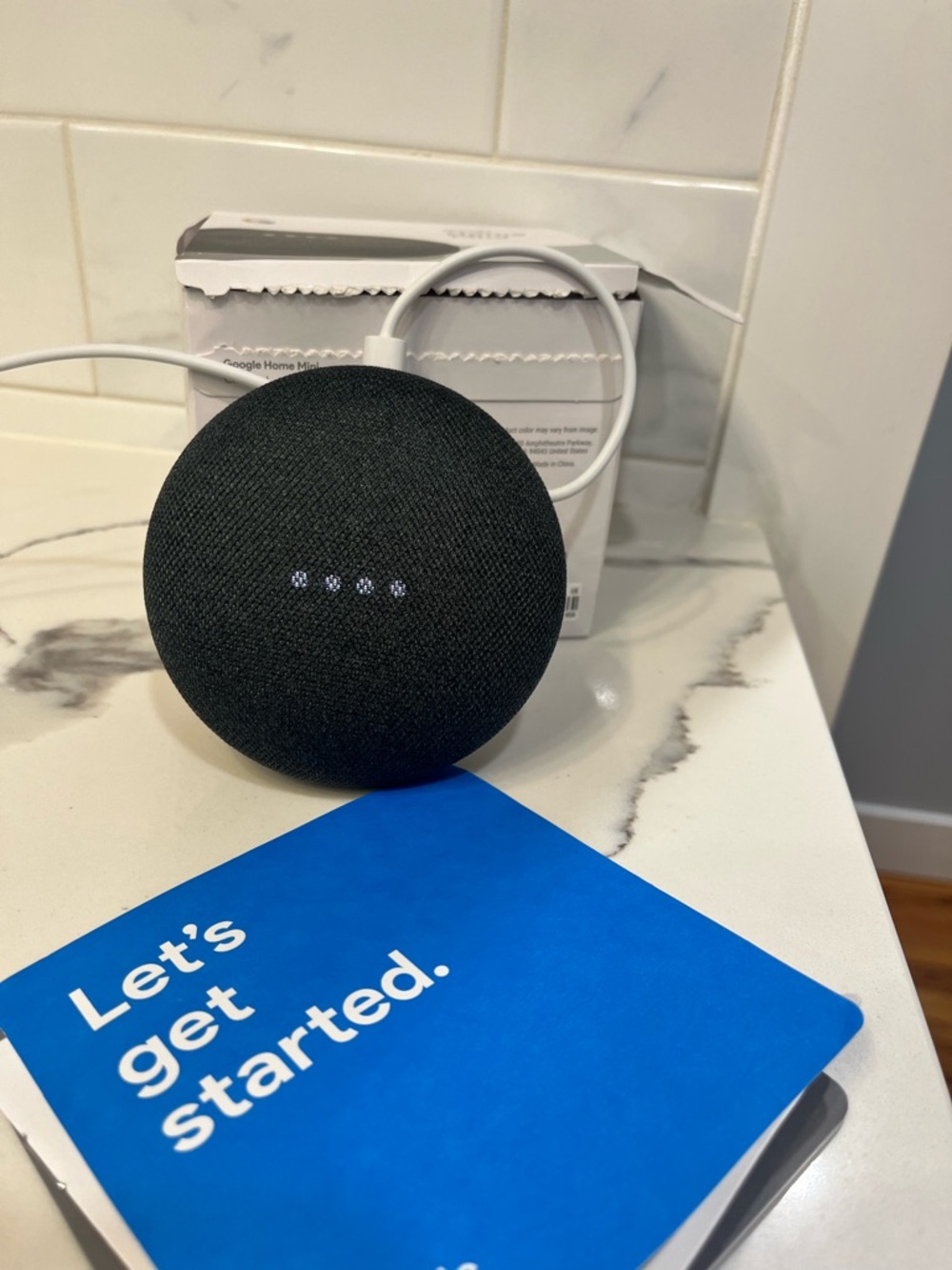 New Open BoxGoogle Home Mini Bluetooth Speaker Smart Assistant Charcoal GA00216 - Picture 9 of 10